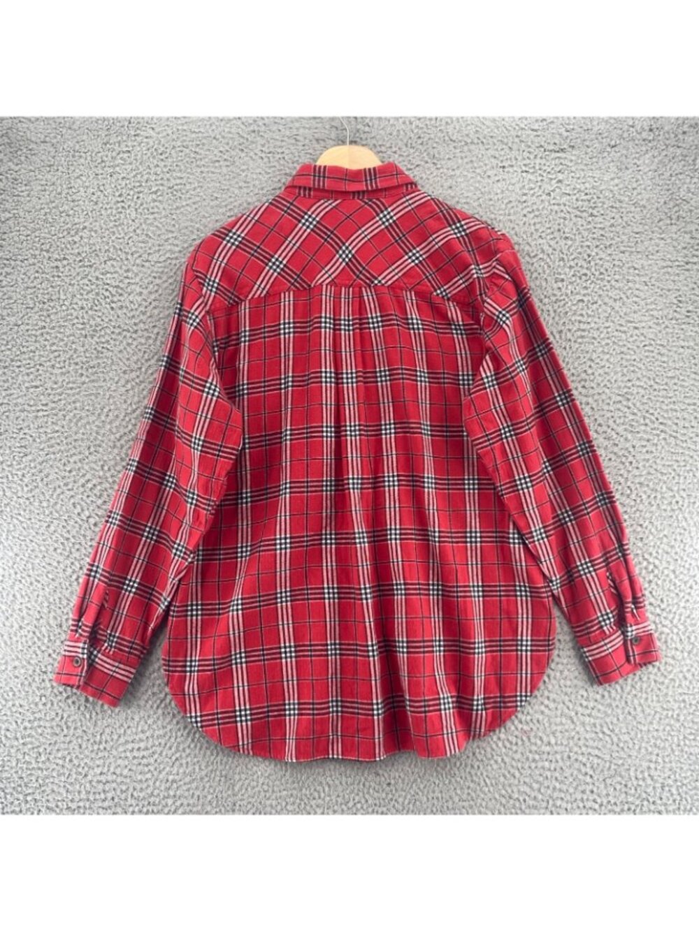 LOFT Shirt Womens Medium Red Plaid Flannel Button Up Long Sleeve Collared Casual - Picture 3 of 10